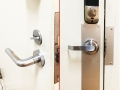 Lock change from mortise lock To leaver and key pad back